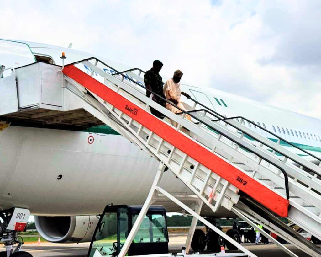 Tinubu arrives in Lagos for Yuletide holidays