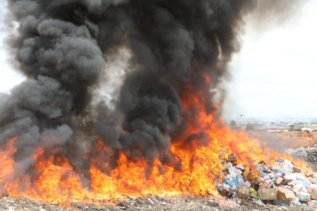 NAFDAC burns fake drugs, banned alcohol worth N1.8bn in Abuja