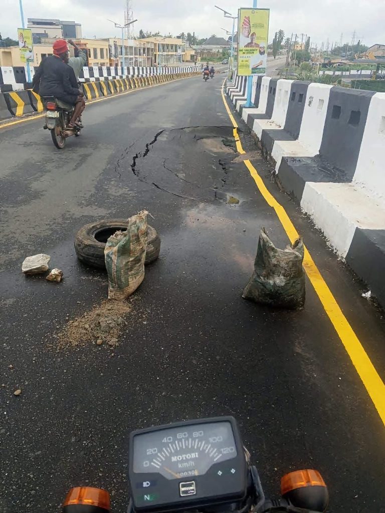 Newly commissioned Osun flyover suffers damage after heavy rainfall