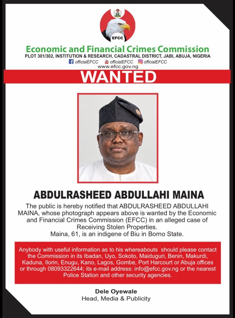 EFCC declares ex-pension board boss, Maina wanted