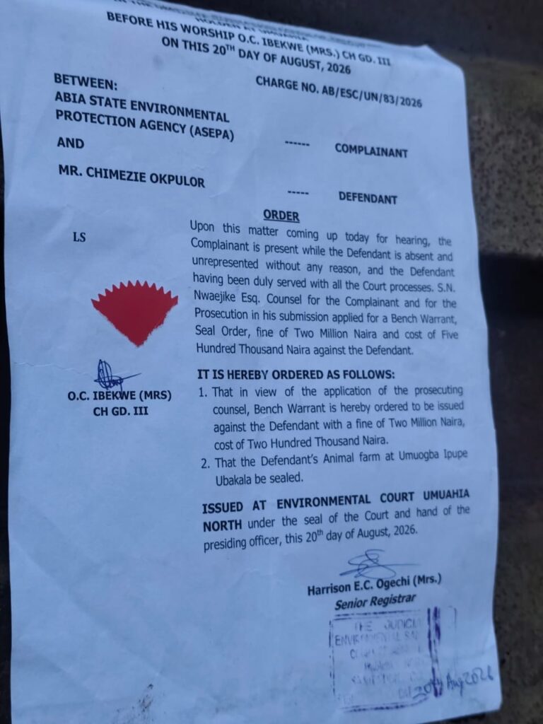 Abia govt seals piggery farm, residential building for alleged environmental pollution